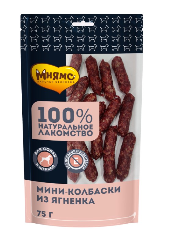 Лакомство Мнямс для собак Мини-колбаски из ягненка