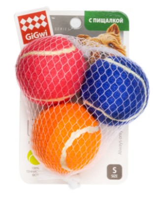 Игрушка для собак GiGwi Catch & Fetch Три мяча с пищалкой маленькие