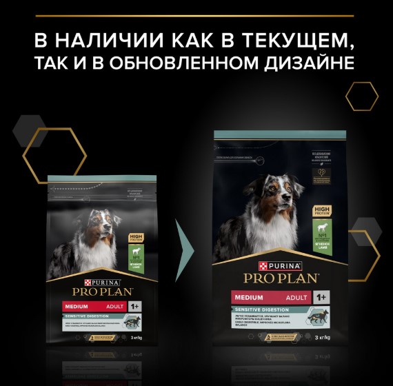 Сухой корм для собак средних пород Pro Plan Sensitive Digestion Medium Adult (ягненок)