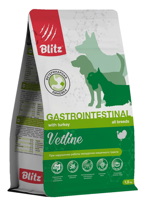 Сухой корм для собак BLITZ Dog Vetline Gastrointestinal (индейка)