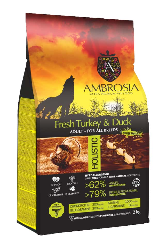 Сухой корм для собак Ambrosia Grain Free Dog Adult All Breed (индейка, утка)