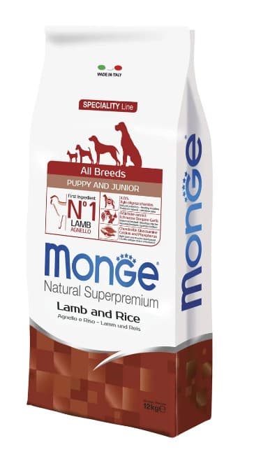 Каталог Сухой корм для щенков Monge Monoprotein Puppy & Junior Mini (ягненок, рис) для собак