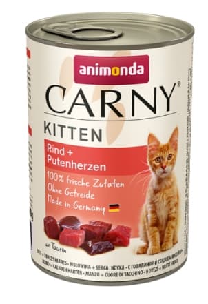 Консервы для котят Animonda CARNY Kitten (говядина, сердце индейки)