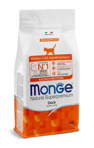Сухой корм для котят Monge Kitten Monoprotein (утка)