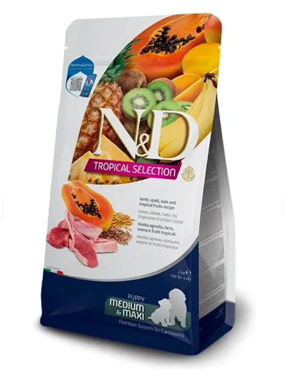 Каталог Сухой корм для щенков Farmina N&D LG Tropical Selection Puppy Medium&Maxi (ягненок) для собак