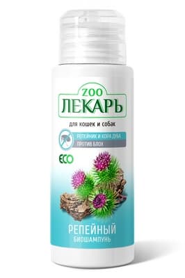 Биошампунь с корой дуба против блох ЭКО ЗООЛЕКАРЬ "Репейный" 80 мл (001346)