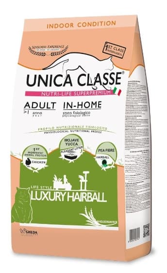 Сухой корм для кошек Unica Classe Adult In-Home Luxury Hairball (Курица)