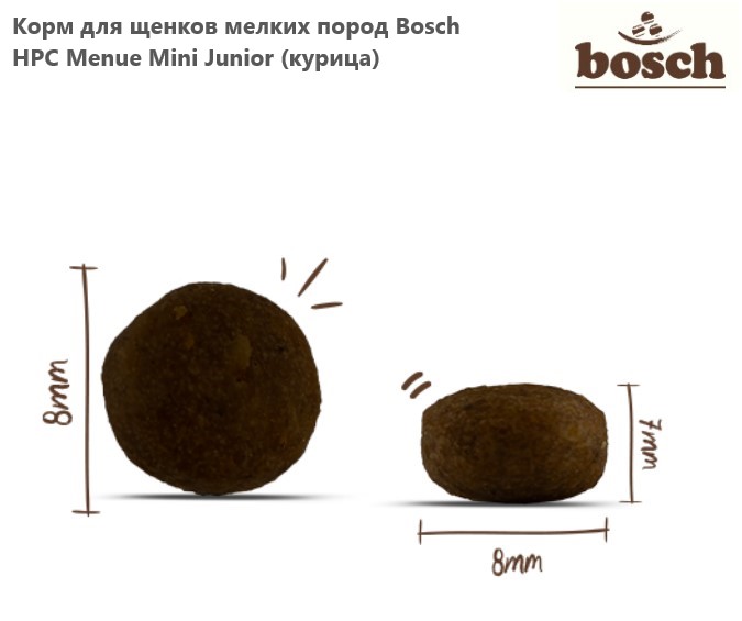 Каталог Корм для щенков мелких пород Bosch HPC Menue Mini Junior (курица) для собак