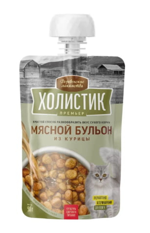 Лакомство для кошек Рыбный бульон из курицы Деревенские лакомства