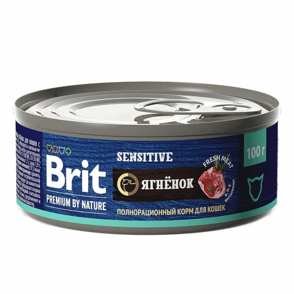 Пресервы для кота Brit Premium Cat (ягнёнок)
