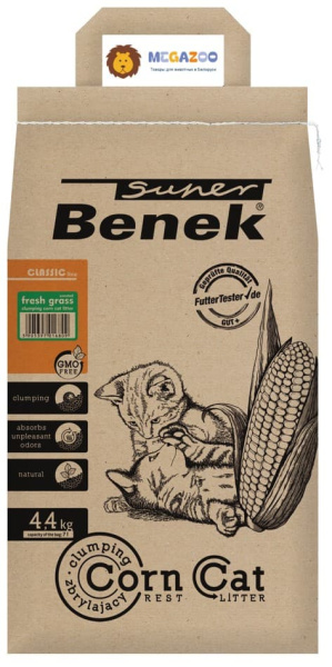 Кошачий Наполнитель из кукурузы Super Benek Corn Cat Ultra (Свежая трава)
