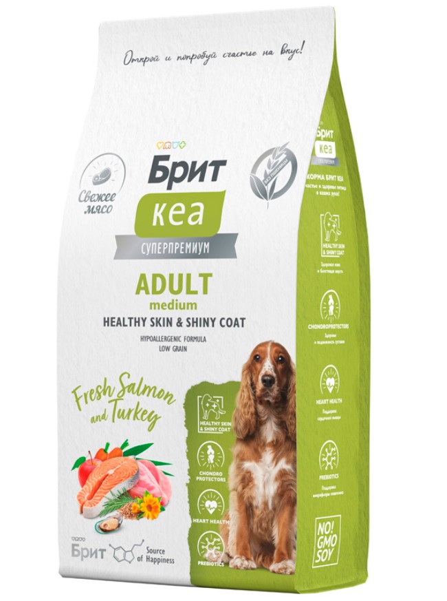 Каталог Сухой корм для собак Brit Care Dog Adult Medium Healthy Skin&Shiny Coat (лосось, индейка) для собак