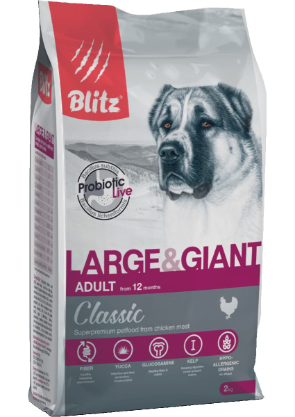 Каталог Сухой корм для собак Blitz Classic Large & Giant Breeds Adult Dog для собак