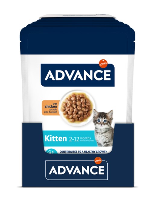 Влажный корм для котят Advance Wet Kitten (курица в соусе)