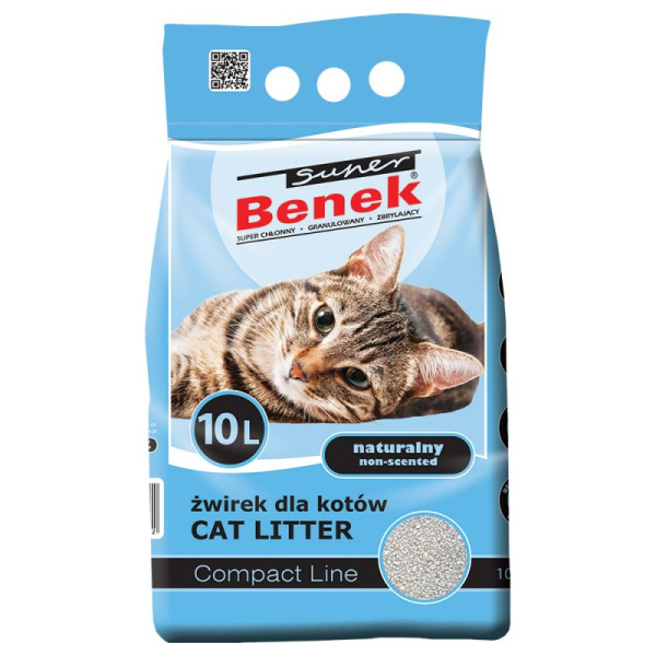 Кошачий наполнитель Super Benek Compact Naturalny (натуральный компакт, мелкий)