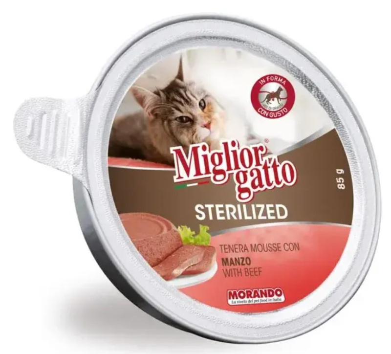 Консервы для стерилизованных кошек Miglior Gatto Adult Sterilised (мусс с говядиной)