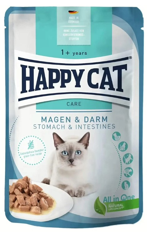 Влажный корм для кошек Happy Cat Sensitive Magen & Darm Adult Cat кусочки в соусе 