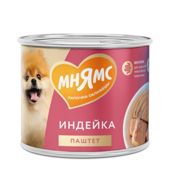 Влажный корм для собак Мнямс На каждый день Паштет из индейки «КОМФОРТНОЕ ПИЩЕВАРЕНИЕ»