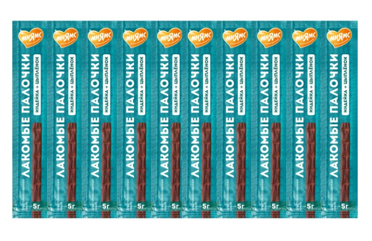 Лакомство Мнямс лакомые палочки 13,5 см для стерилизованных кошек из индейки и цыпленка