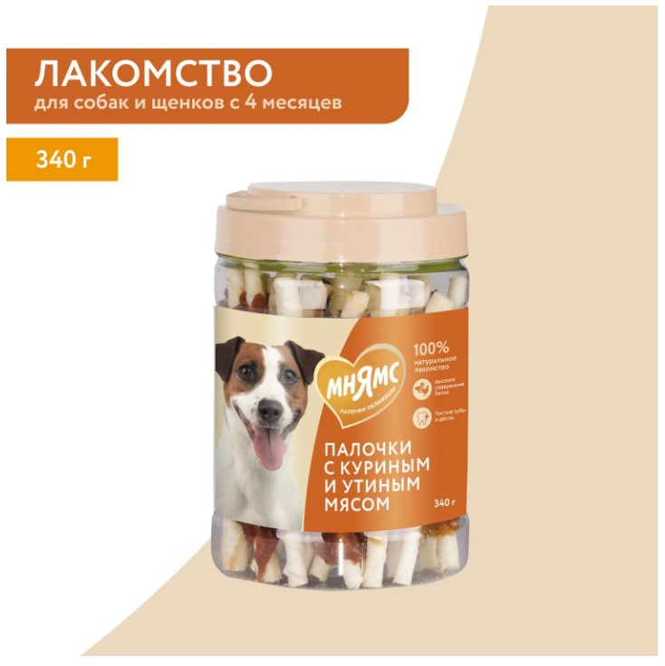 Лакомство Мнямс для собак палочки с куриным и утиным мясом