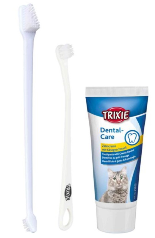 TRIXIE Набор  для чистки зубов у кошек (3 щетки + паста 50г) для кошек