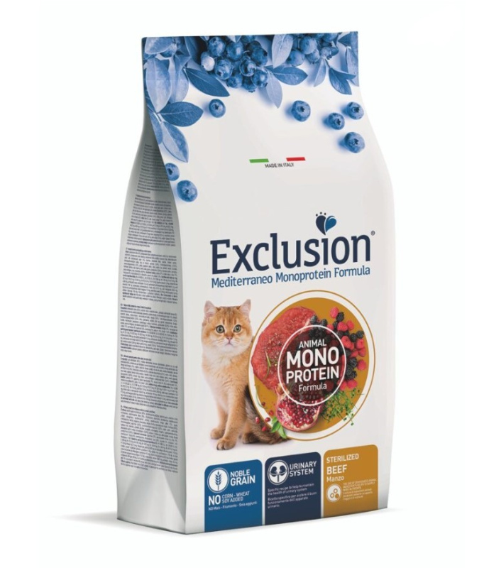 Сухой корм для стерилизованных кошек EXCLUSION Monoprotein Sterilized Cat BEEF (говядина)