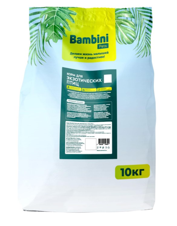 Корм для экзотических птиц Bambini Pets