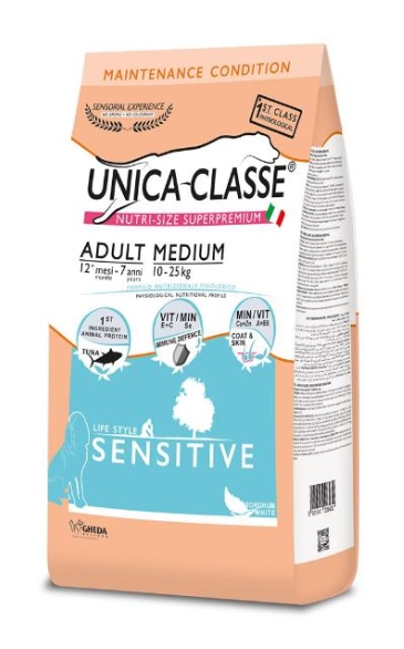 Пища для собак Сухой корм для собак Unica Classe Adult Medium Sensitive (Тунец)
