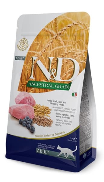 Сухой корм для кошек Farmina N&D Ancestral LG Cat Lamb & Blueberry Adult