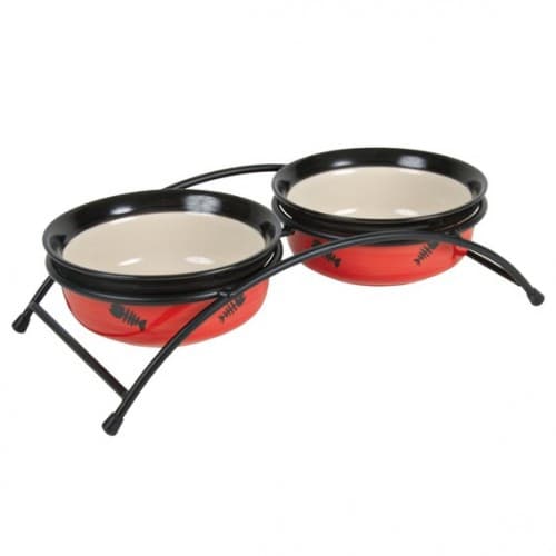 Миска керамическая  для кошек "Eat on Feet bowl" с подставкой 2 х 0.25 л/диам.12.5 см (24790)