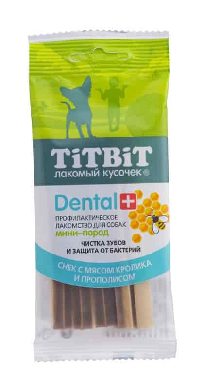 Снек ДЕНТАЛ+ с мясом кролика, для собак мини-пород "TiTBiT" (013984)