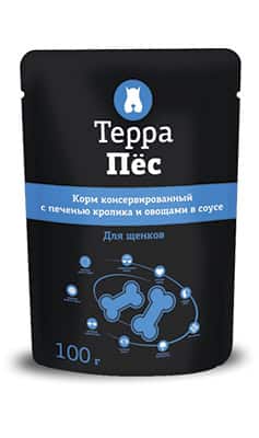 Влажный корм для щенков Терра Пёс (печень кролика и овощи в соусе)