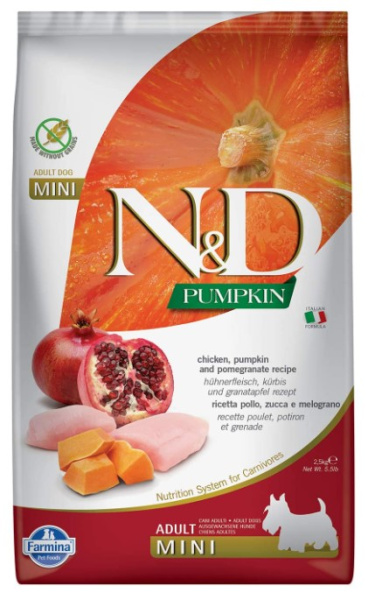 Питание для собак Farmina N&D GF Pumpkin Dog Chicken & Pomegranate Adult Mini