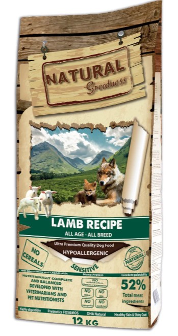 Сухой корм для собак Natural Greatness Lamb Recipe Sensitive All Age (ягненок)