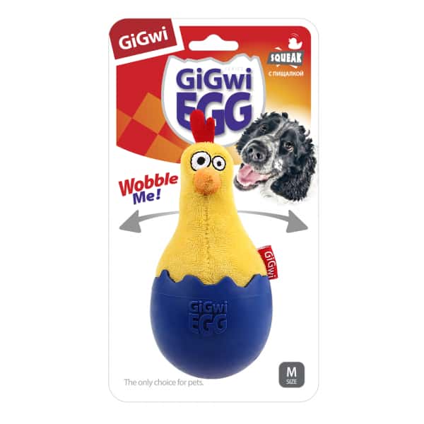 Игрушка для собак GiGwi "Цыпленок неваляшка с пищалкой" 14 см (75476)