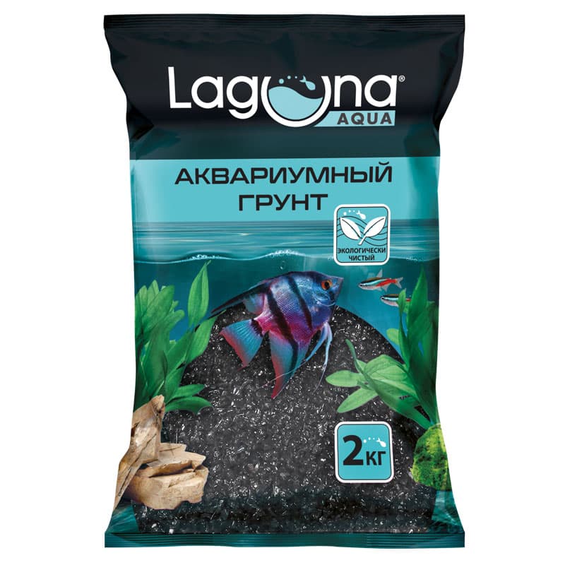 Грунт для аквариума песок черный Laguna 2 кг 1-2 мм (73954040)