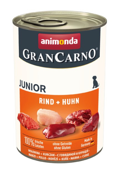 Пища корм для щенков Консервы для щенков Animonda Gran Carno Junior (говядина, курица)
