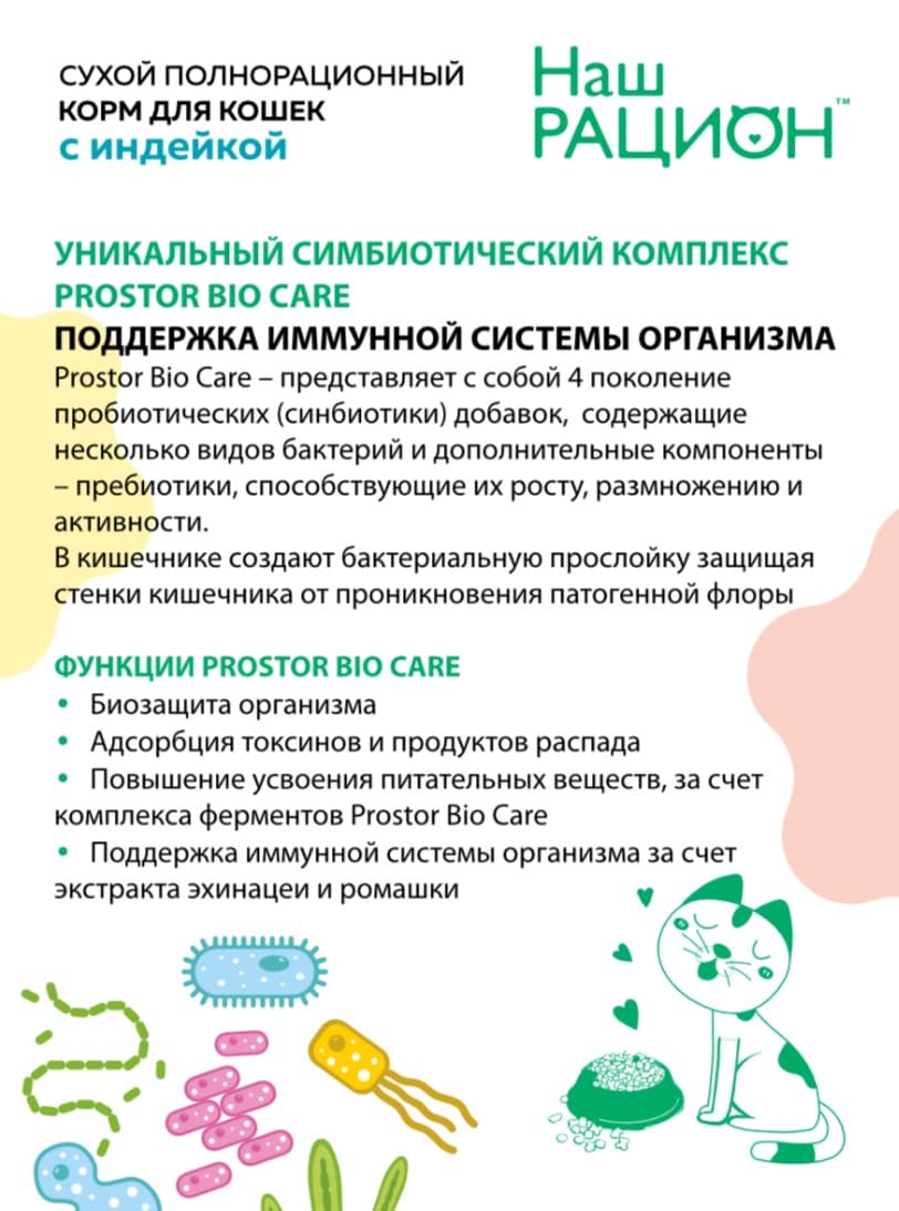 Сухой корм для кошек Наш Рацион Adult Cat (индейка)
