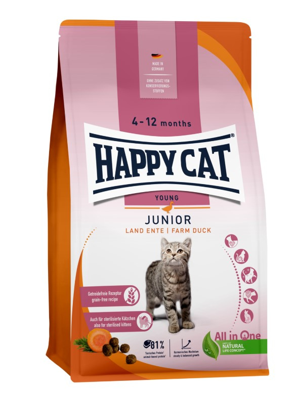 Сухой корм для кошек Happy Cat Junior LandEnte (утка)