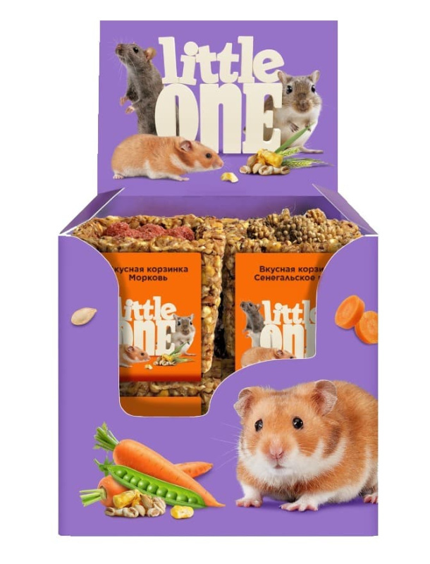 Little One Корзинка, ассорти. Лакомство-игрушка для хомячков, крыс, мышей и песчанок