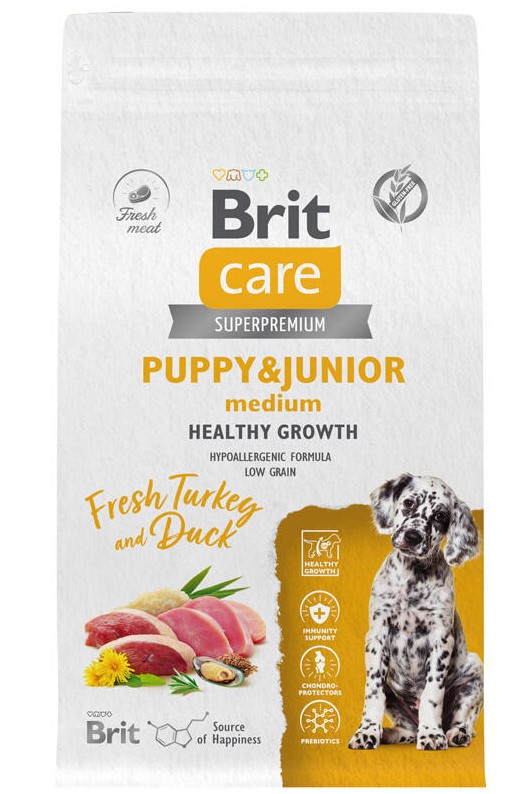 Каталог Сухой корм для щенков Брит Кеа Dog Puppy&Junior M Healthy Growth (индейка, утка) для собак