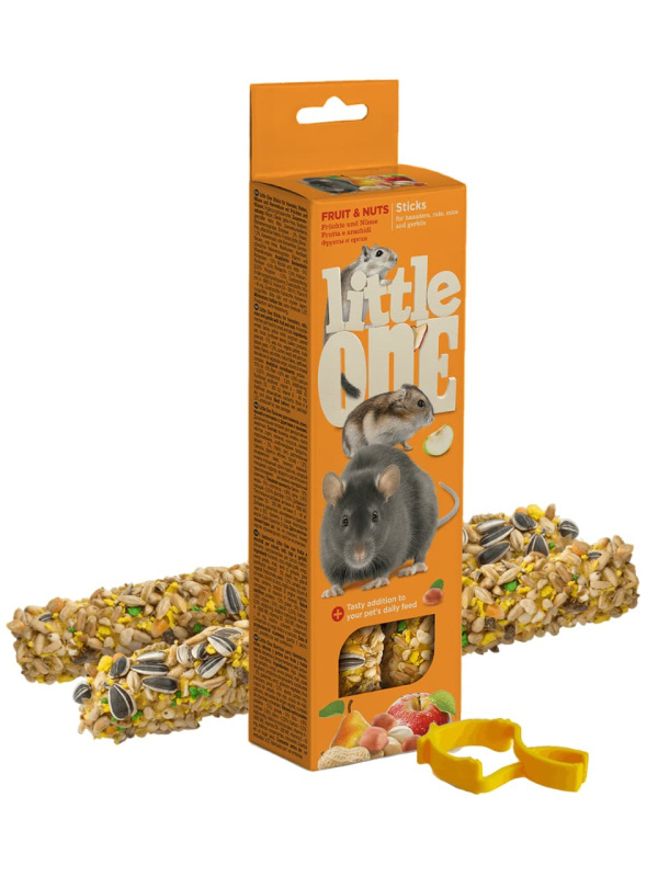 Палочки для грызунов с фруктами и орехами "Little One" 2х60 гр