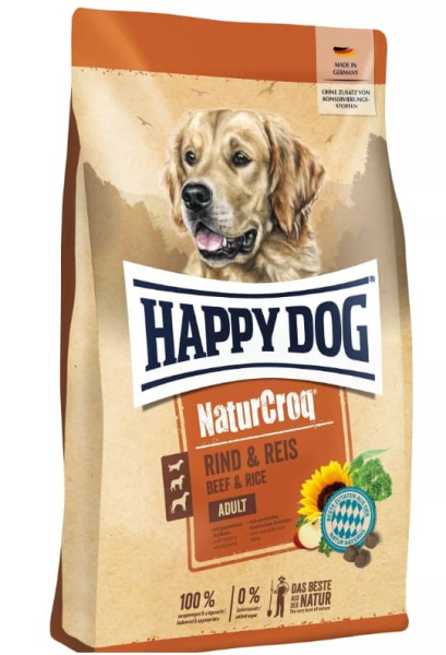 Каталог Сухой корм для собак HAPPY DOG Premium NaturCroq Rind&Reis (говядина, рис) для собак