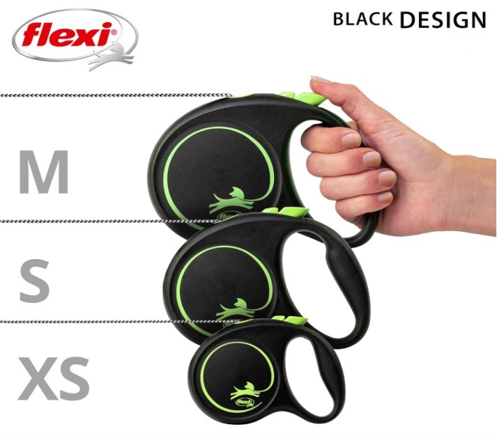 Поводок-рулетка Flexi BLACK DESIGN (трос)
