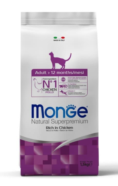 Сухой корм для кошек Monge Cat Adult (курица)