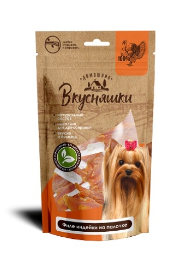 Домашние Вкусняшки Филе индейки на палочке 55 г