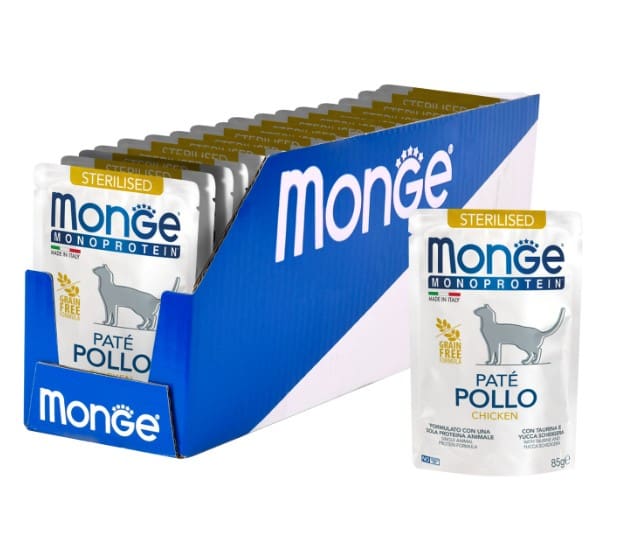 Влажный рацион для кошек Monge Cat Monoprotein Sterilised (курица)