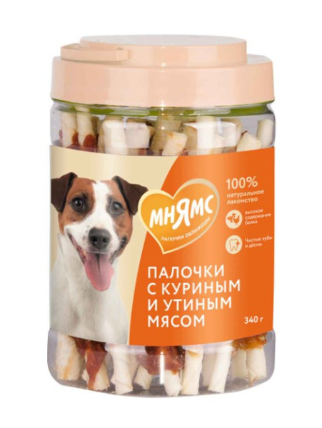 Лакомство Мнямс для собак палочки с куриным и утиным мясом