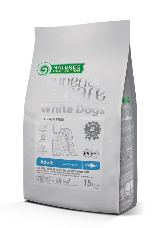 Сухой корм для собак мелких пород с белой шерстью Nature's Protection White Dog GF Herring (сельдь) 