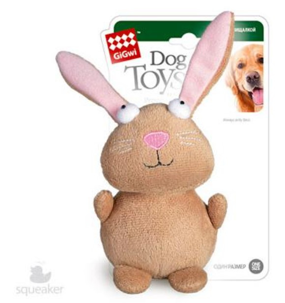 Игрушка для собак GiGwi Plush Friendz Кролик с пищалкой
